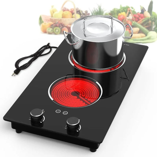 2100W Electric Stove Top: 10 Levels, Timer & Kids Lock